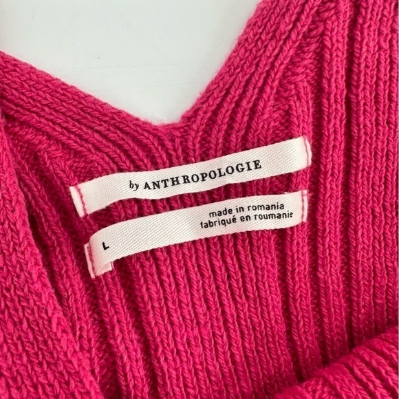 Anthropologie Pink V Neck Tank Top Size Large - Picture 3 of 6